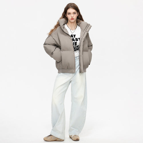 Elegant women's down jacket with high collar and insulating padding Amarae