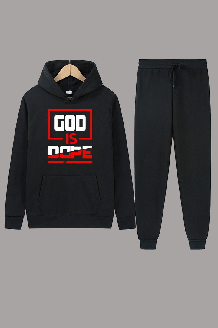 Men's sports hoodie and jogger pants set with inspiring Lune London inscription