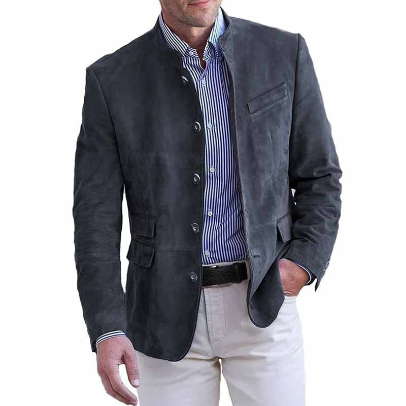Luxurious suede leather jacket for men with practical pockets Lune London