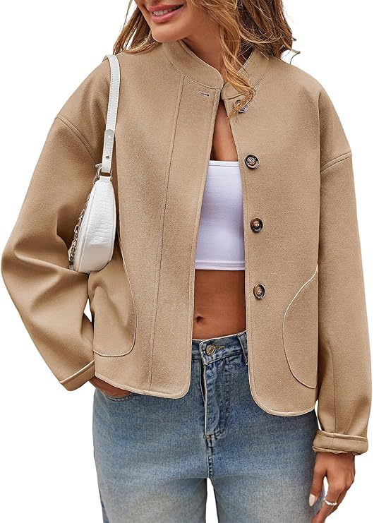 Women oversized button jacket with side pockets Lune London