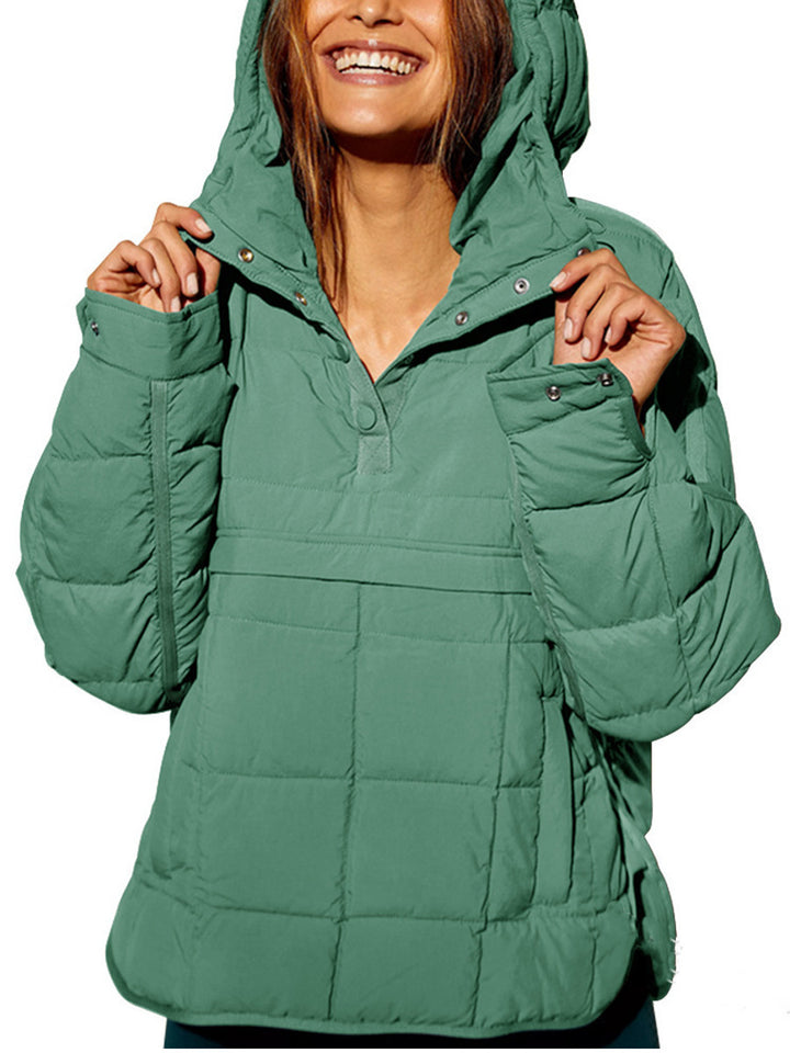 Ladies casual quilted jacket with hood and side pockets Lune London