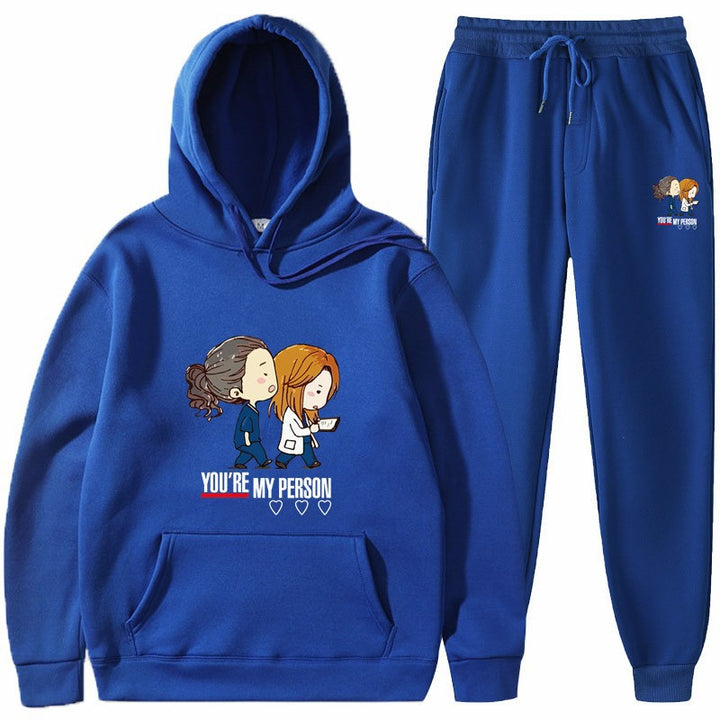 Women's Hoodie and Jogging Pants Set with Original Cartoon Design Chic & Stil