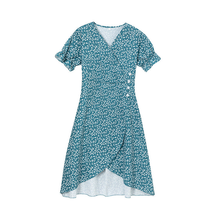 Vintage-inspired floral wrap dress for women Lune London