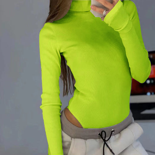 Ladies fitted top with long sleeves and closed design Amarae