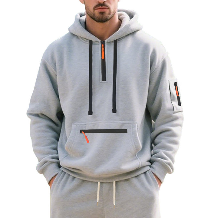 Men's sporty hoodie with practical zip pockets Amarae