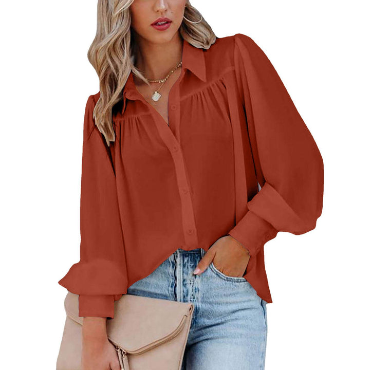 Blouse woman with voluminous sleeves and elegant ruffle details Lune London