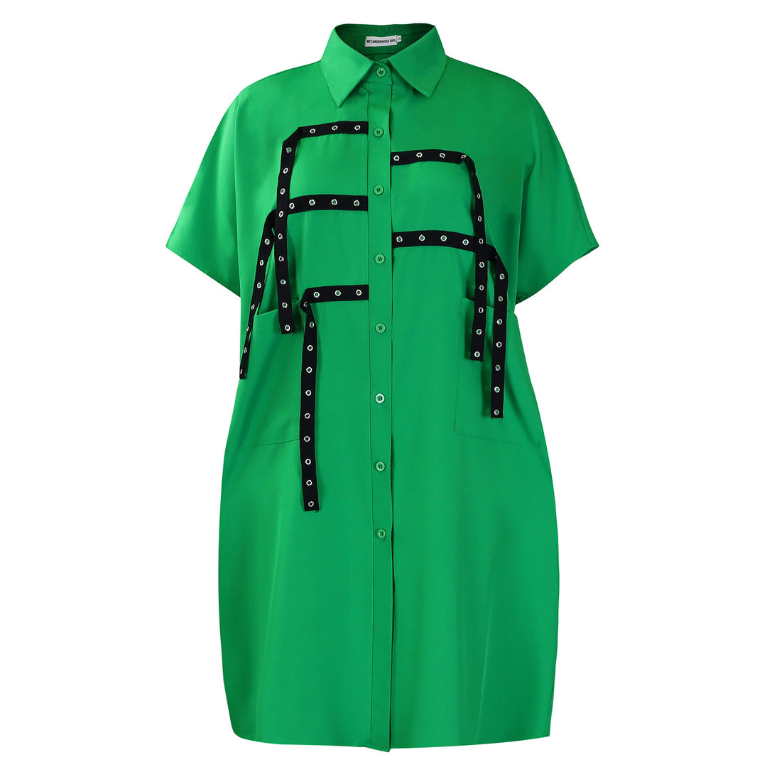 Oversized blouse for women with trendy details and contrasting straps Lune London