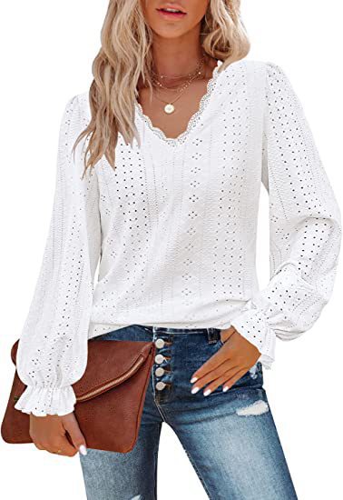 Women's blouse with romantic cut and detailed embroidery Lune London