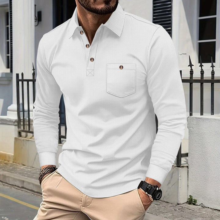 Polo shirt long sleeves for men with structured design Lune London