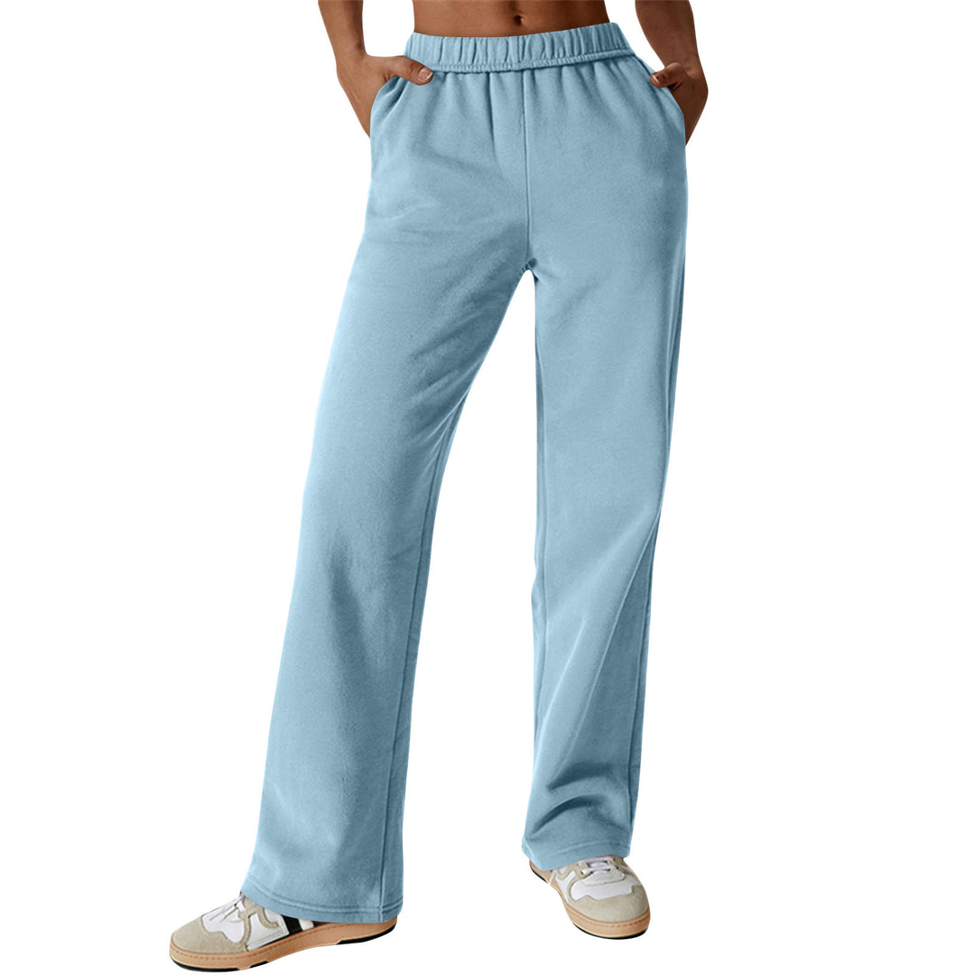 Women comfortable leisure pants with elastic waistband and practical side pockets Chic & Stil