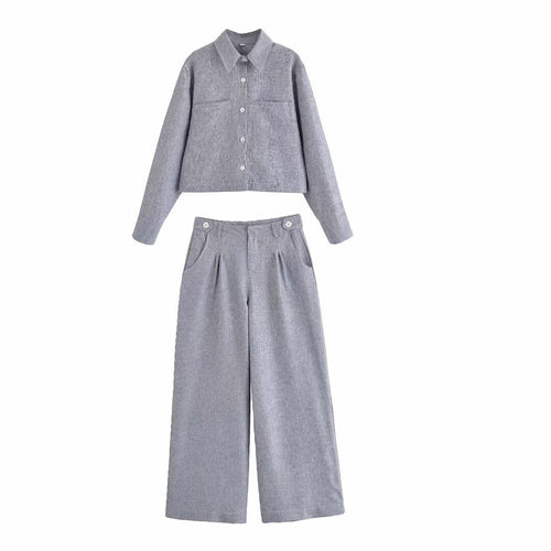 Pantalons de costume larges pour femmes avec ceinture élégante Chic & Stil
