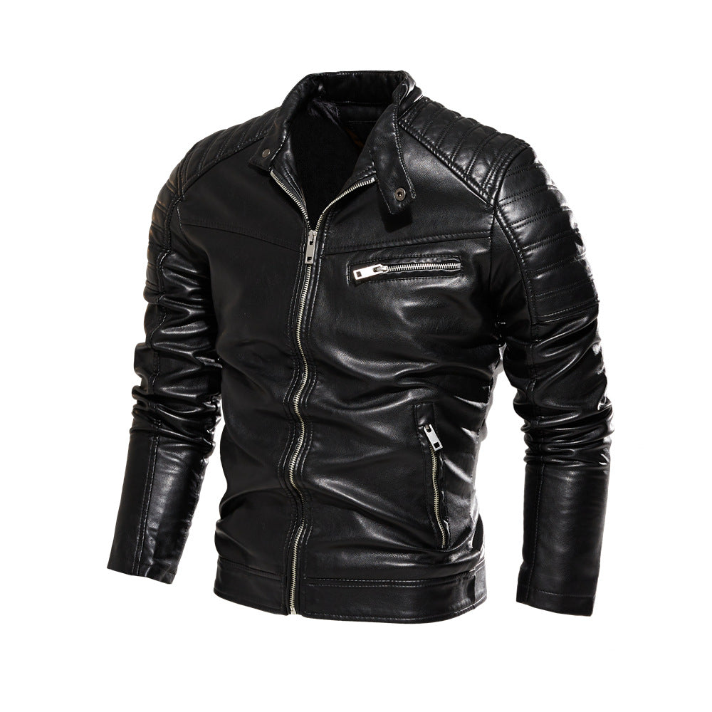 Men's faux leather jacket with an elegant design featuring sturdy details Lune London