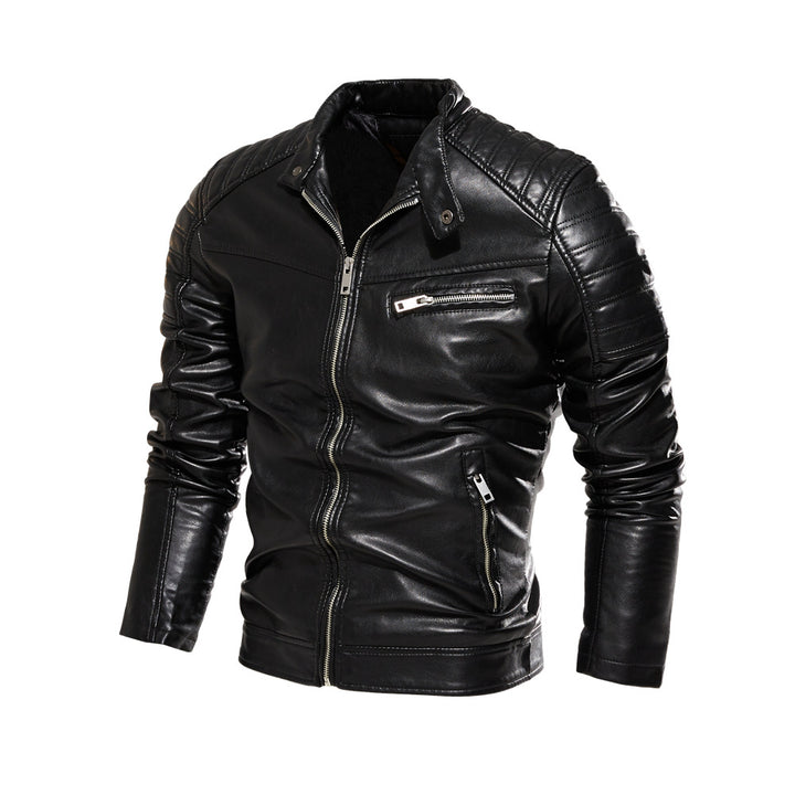 Men's faux leather jacket with an elegant design featuring sturdy details Lune London