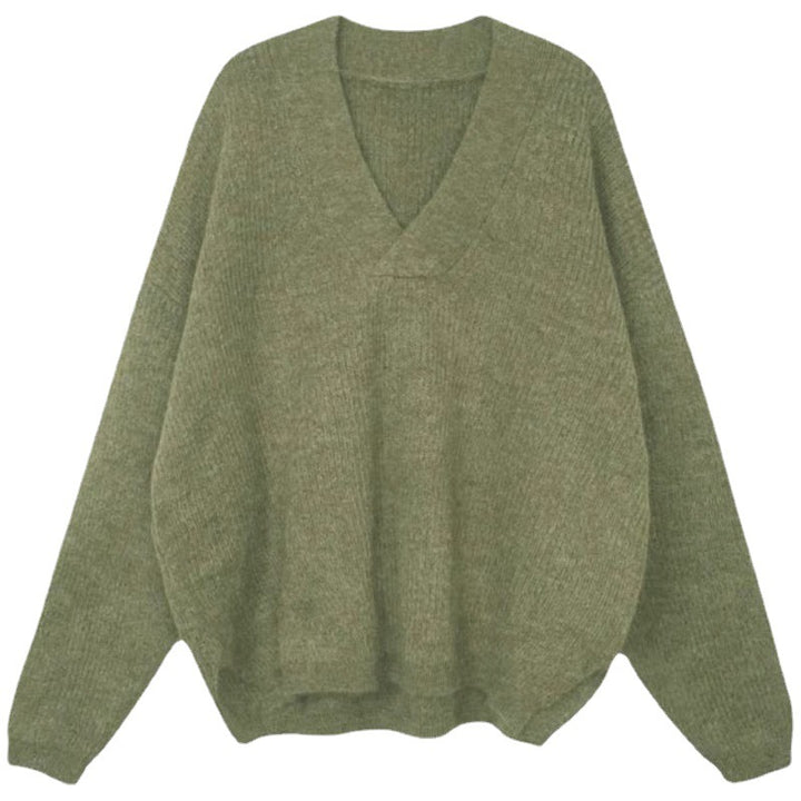 Pull en tricot épais à col V pour femme Chic & Stil