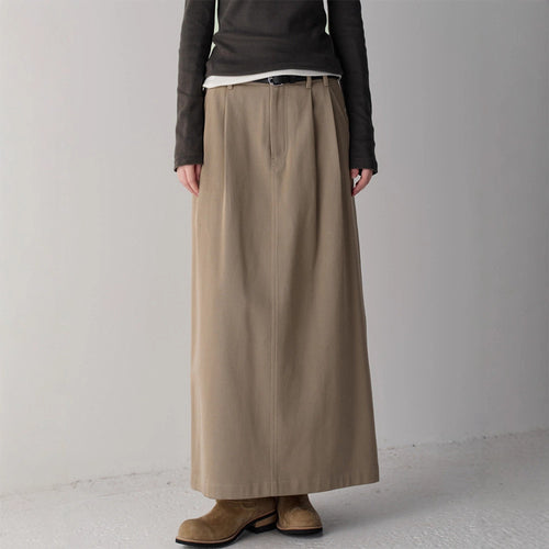 Jupe maxi élégante et taille haute pour femmes avec plis Chic & Stil