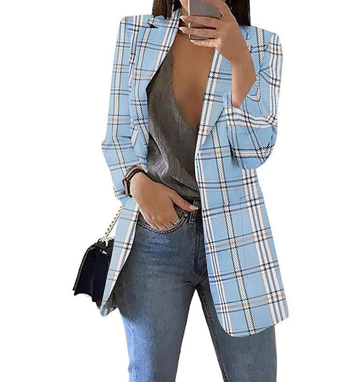 Plaid jacket for women with a modern cut and elegant details Lune London
