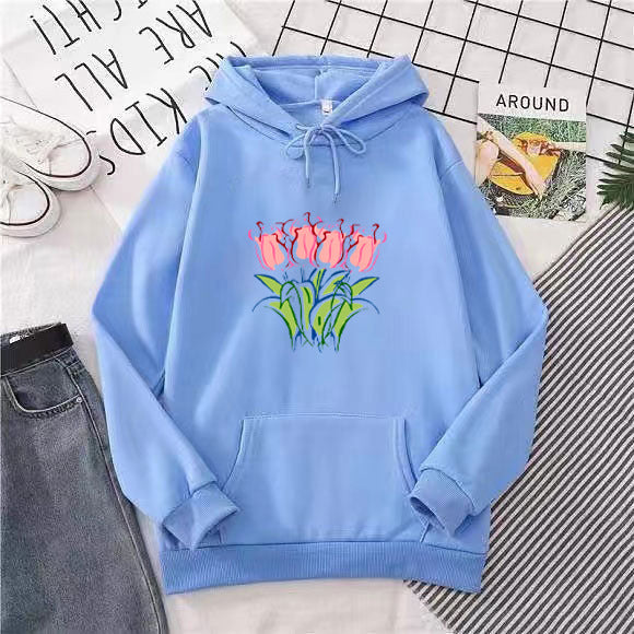 Women's hoodie with floral tulip motif Chic & Stil