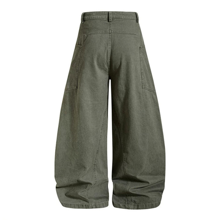 Women's Wide High Waist Canvas Culotte with Cargo Pockets and Balloon-Shaped Silhouette Amarae