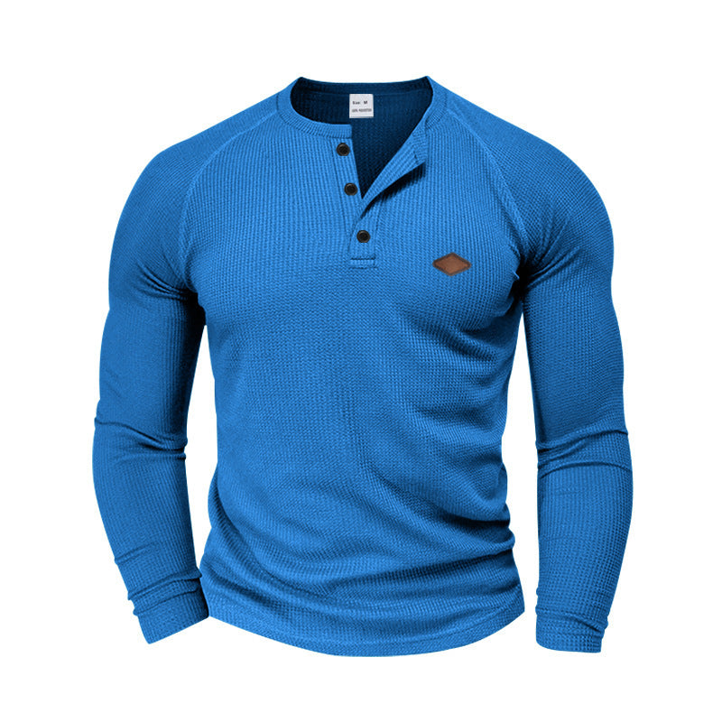 Long sleeve shirt for men in textured fabric with practical buttons Amarae