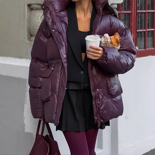 Women Winter Down Jacket with adjustable drawstring waist and hood Amarae