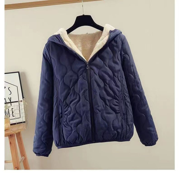 Ladies padded winter down jacket with hood Lune London