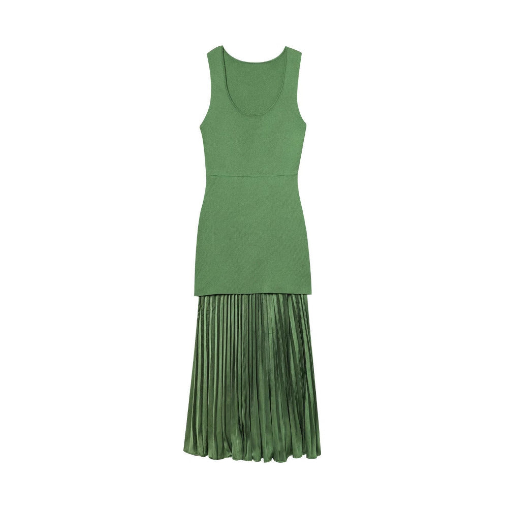 Maxi dress for women with pleated skirt and fitted top Lune London