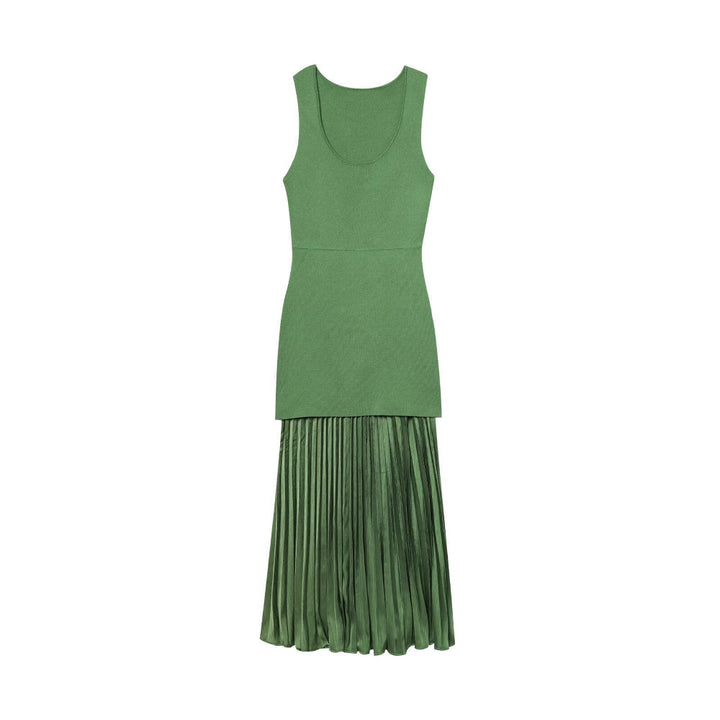 Maxi dress for women with pleated skirt and fitted top Lune London