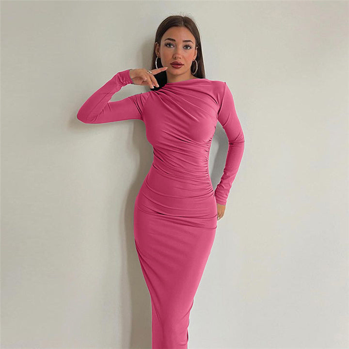 Ladies Elegant Wrap Dress with Long Sleeves and Fitted Cut Lune London