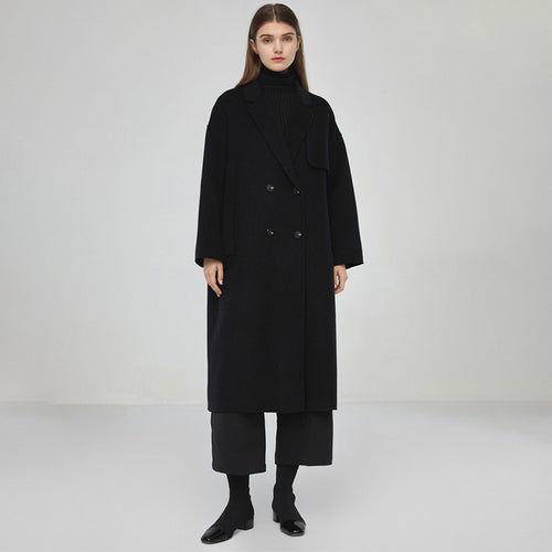 Manteau long en laine élégant et classique pour femmes Chic & Stil