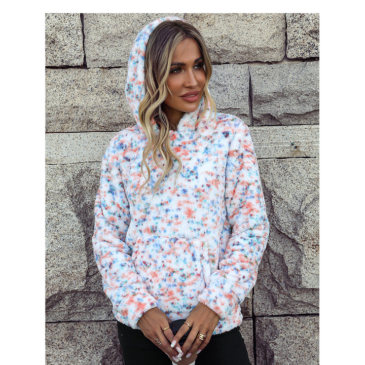 Fleece sweatshirt for women with hood Lune London