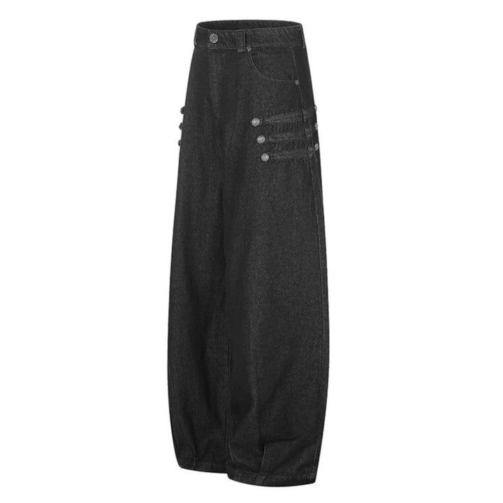 Women High-Waisted Balloon Culotte Jeans with Elastic Hem Amarae