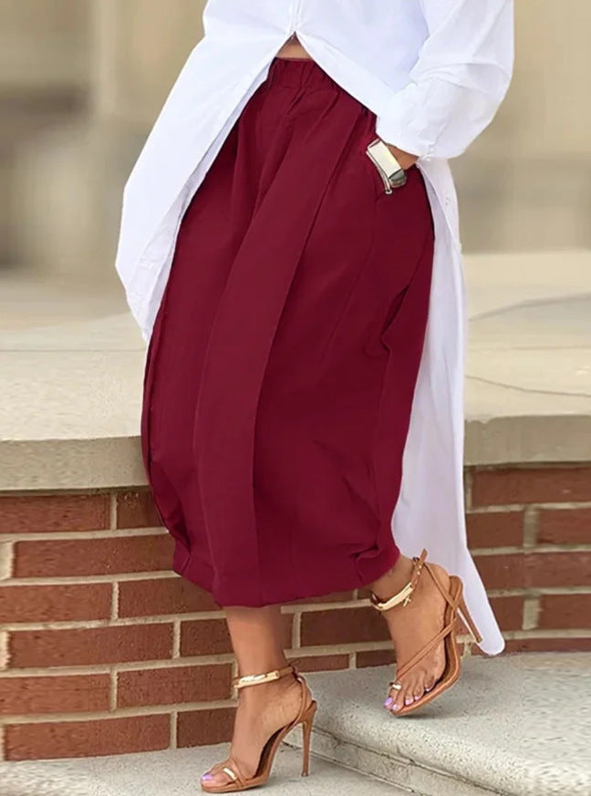 Women's culotte pants with wide leg and precise crease Amarae
