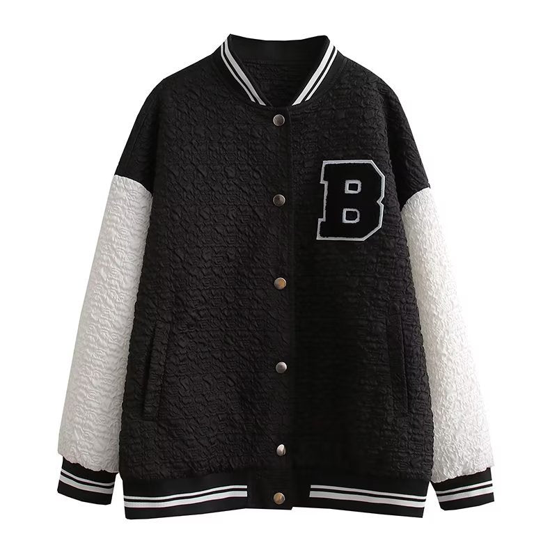 Sporty bomber jacket for women with textured upper material and chic and stylish details