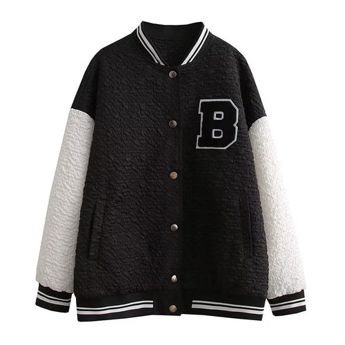 Sporty bomber jacket for women with textured upper material and chic and stylish details