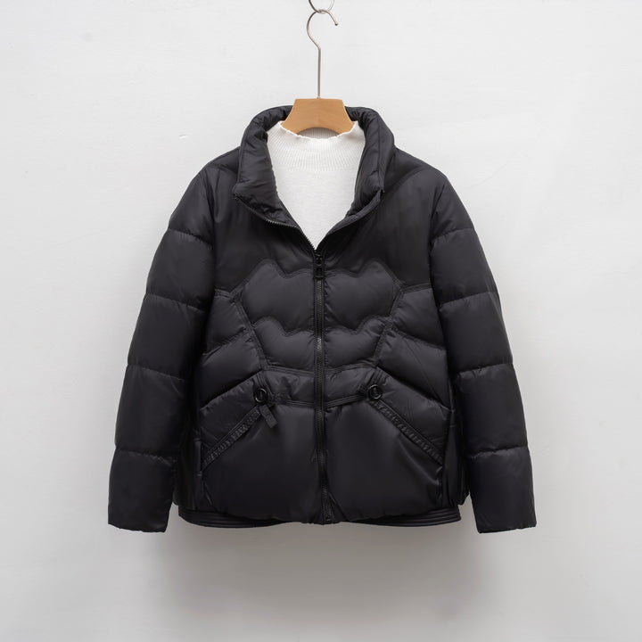 Quilted jacket for women with decorative button details and a high collar Lune London