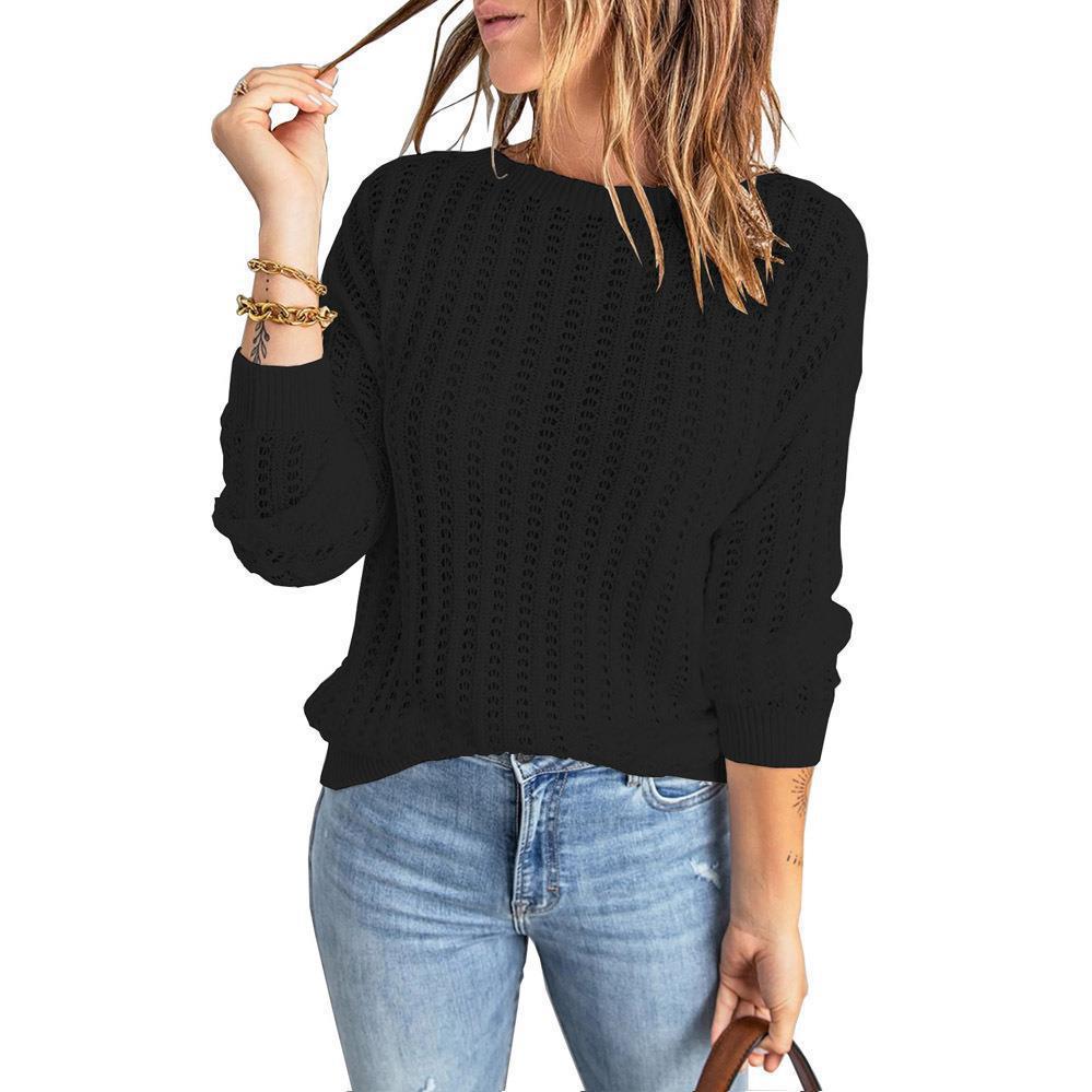 Knitted sweater for women with textured pattern and wide sleeves Lune London