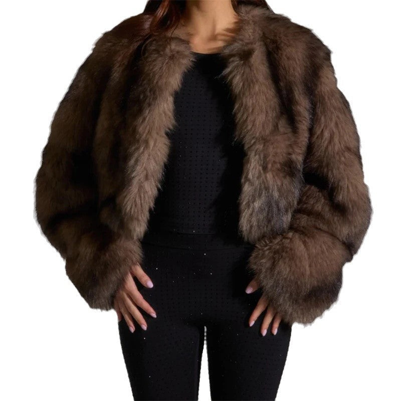 Ladies Fur Jacket with Long, Soft Sleeves Amarae