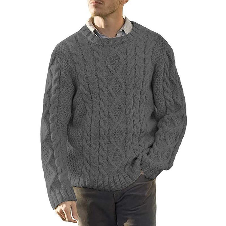 Men's Chunky Knit Sweater with Classic Cable Pattern Lune London