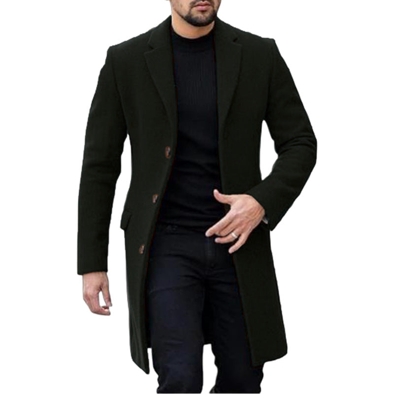 Men's Elegant Wool Coat with Modern Cut and Practical Pockets Lune London