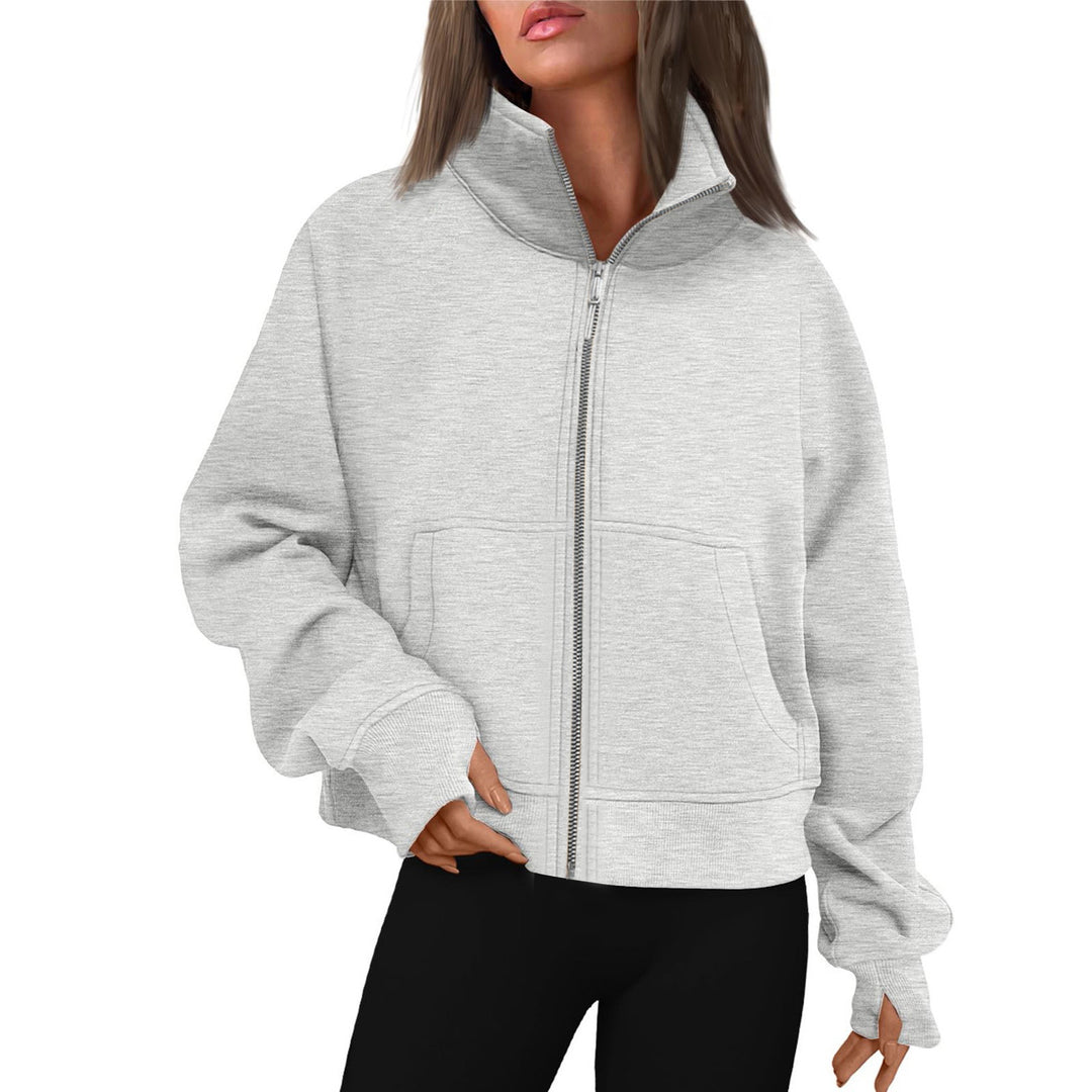 Comfortable zip sweatshirt for women with high collar Lune London