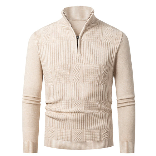 Men's knit sweater with modern zipper and textured surface Amarae