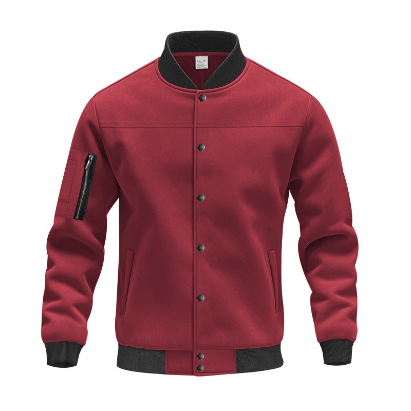 Trendy university jacket for men with practical zippered pockets and elastic cuffs Lune London