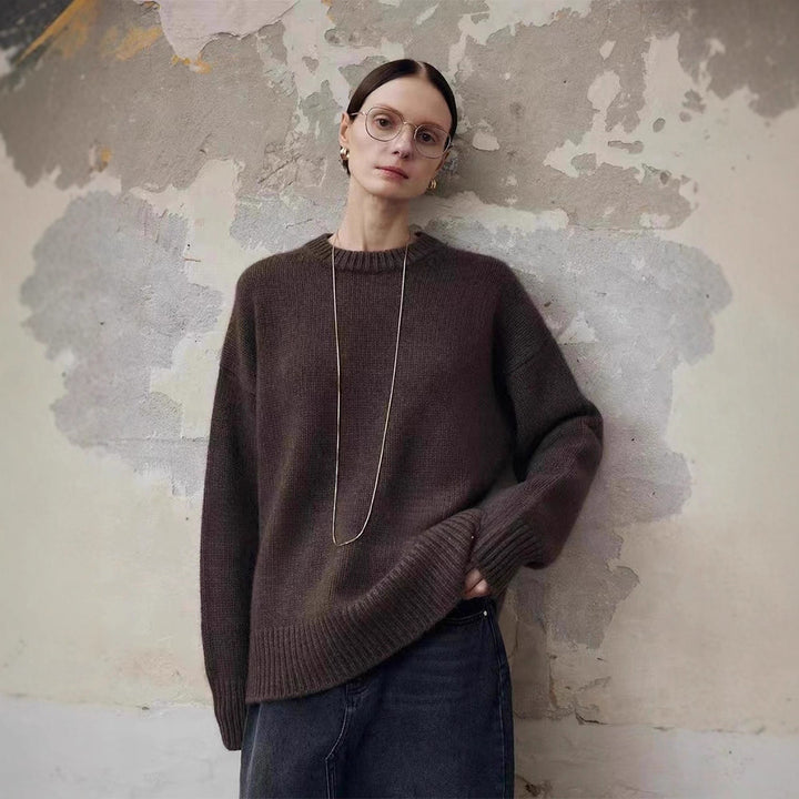 Pull en tricot à manches longues pour femmes avec col montant Chic & Stil