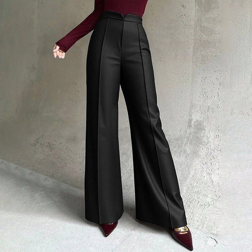 Pantalons palazzo taille haute pour femmes avec plis élégants Chic & Stil