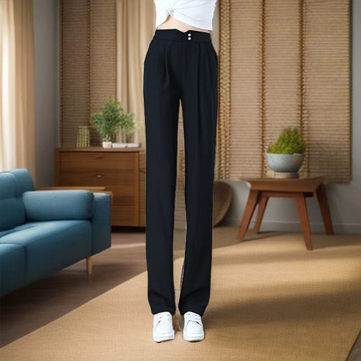 Ladies Flowing High-Waisted Pants with Elegant Pleats Chic & Stil