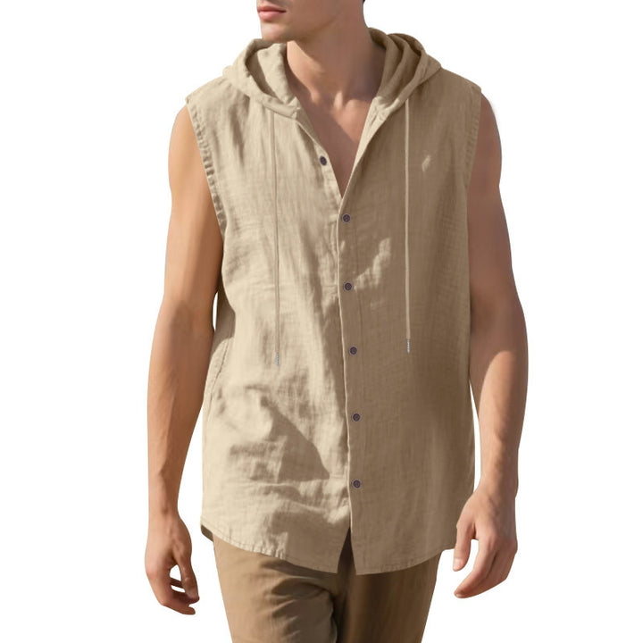 Men's tank top with hood in lightweight fabric Lune London