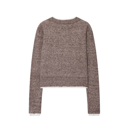 Fashionable knitted jacket for women with a fine knit design and elegant button details Amarae