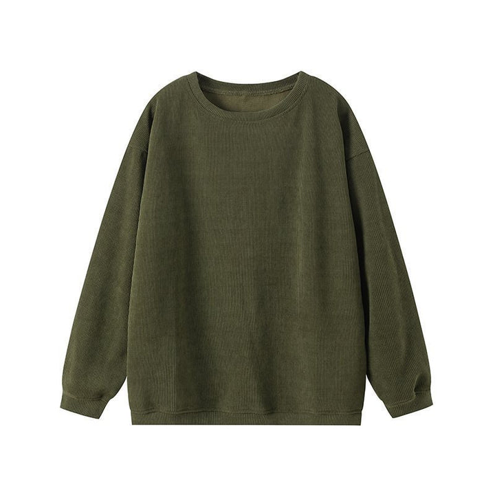 Ladies Casual Sweatshirt with Ribbed Texture and Loose Fit Lune London