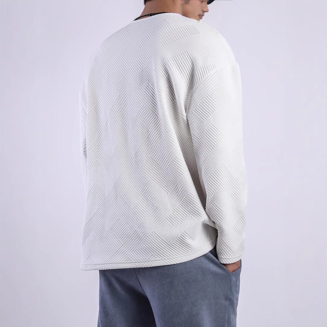 Long sleeve shirt for men with button-down collar and structured pattern Lune London