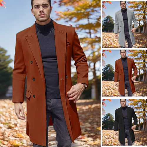 Long double-breasted coat for men in high-quality fabric Amarae